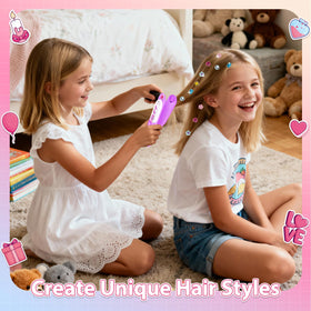 kidzkube party-ready hair gems on a girl for celebration
