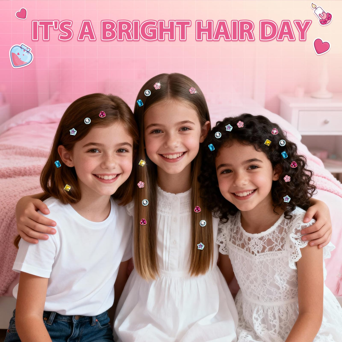 kidzkube reusable diamonds kit for versatile hair bling