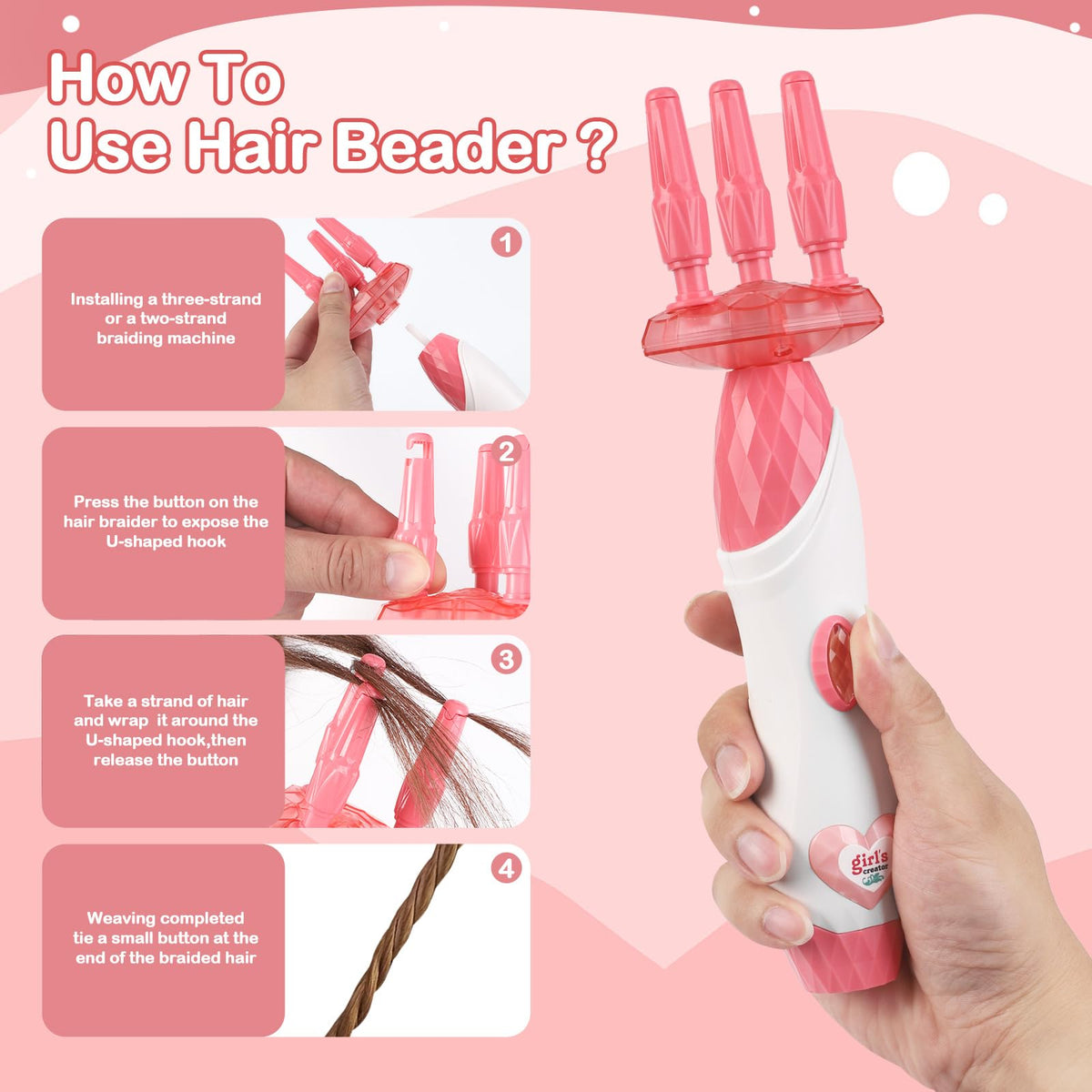 Kidzkube rubber bands pack provides secure accents for pretend hairstyles