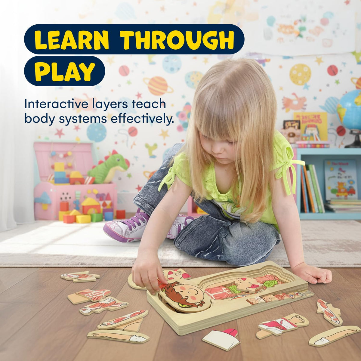 Kidzlane colorful body teaching tool puzzle to engage visual learners