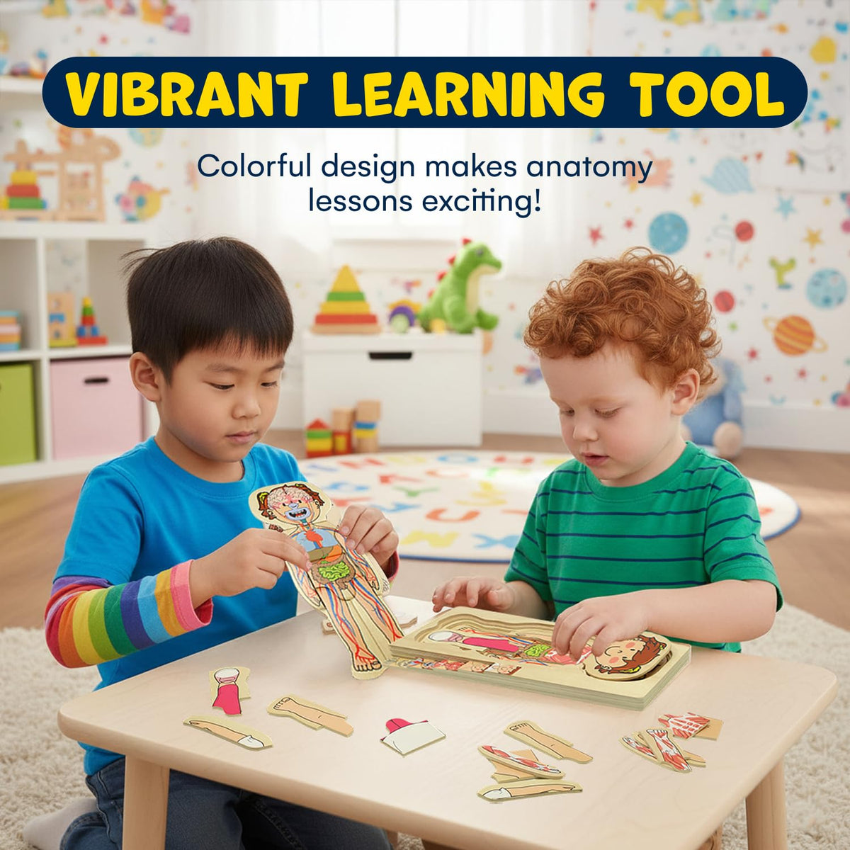 Kidzlane interactive human body puzzle for kids supports home and classroom learning