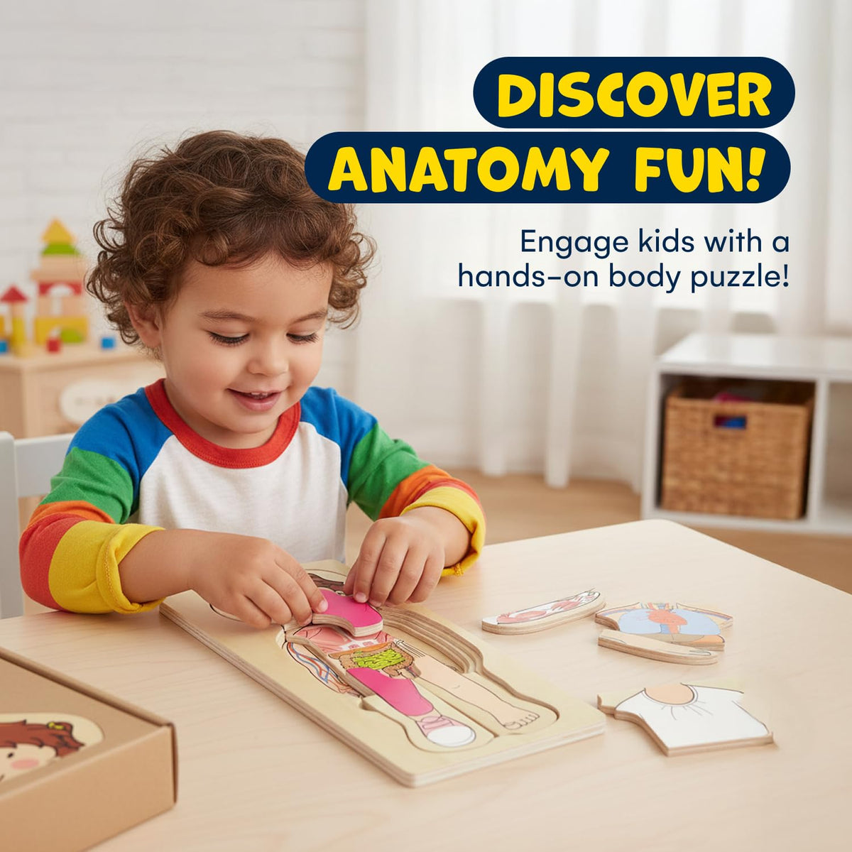Kidzlane layered skeletal system puzzle for hands-on learning of bones