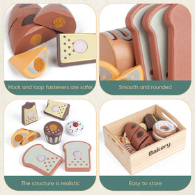 kienvy bakery wooden baguette segment with realistic crust ideal for role play and sharing