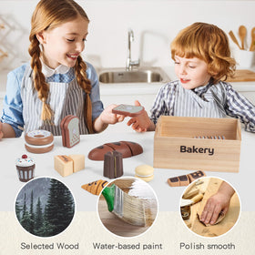 kienvy bakery wooden croissant item with warm tones supporting creative storytelling and motor practice