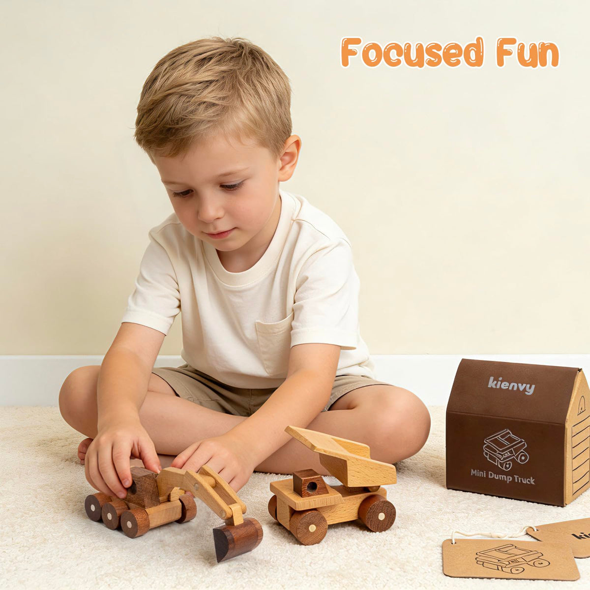 Kienvy concrete mixer and crane toys for imaginative heavy equipment play