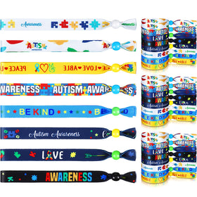 Kigeli autism bracelet with puzzle designs, ideal for bulk event gifts and awareness
