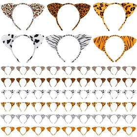 Kigeli Jungle Animal Safari ears headbands for kids, soft plush accessories for playful photos