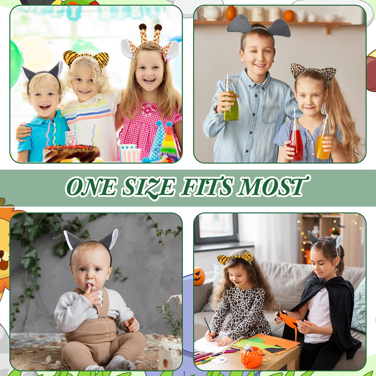 Kigeli headbands fit both kids and adults for party wear.