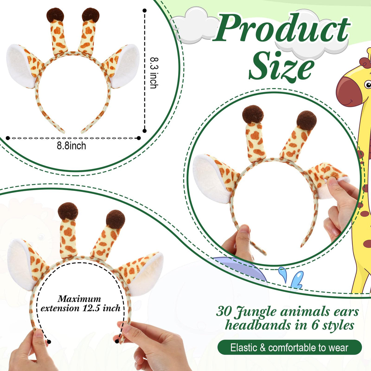 Kigeli safari headbands featuring bendable wires for flexible shaping.