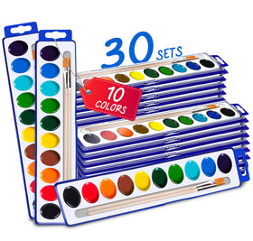 Kiggos 10-color kids watercolor set with vibrant hues for classroom painting