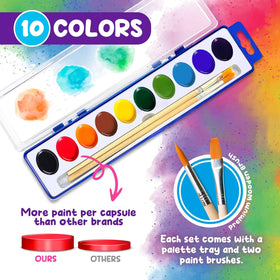 Kiggos bulk 30-pan watercolor pack with kid-friendly, washable pigments