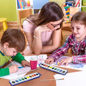 Kiggos washable watercolors wash easily from skin and fabrics