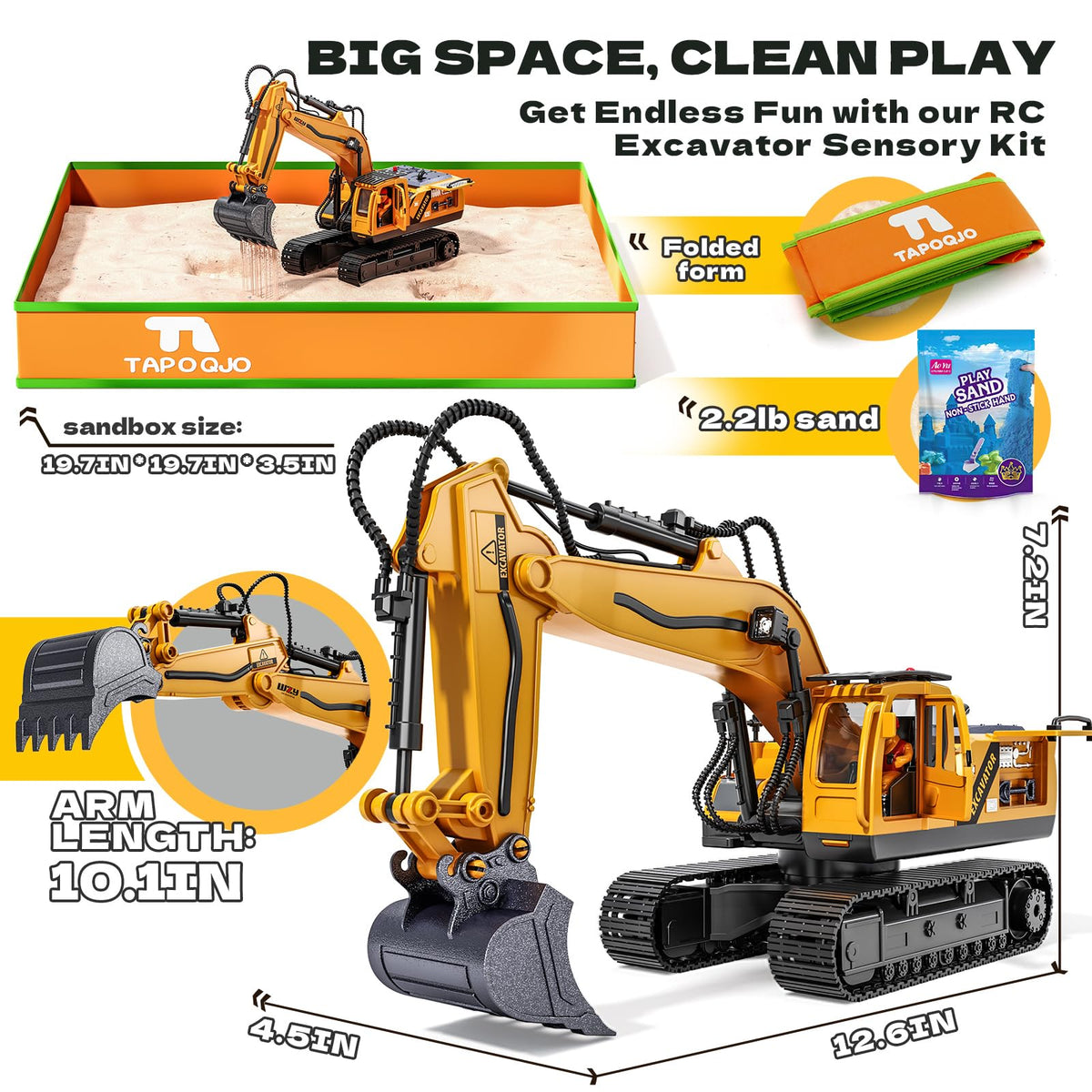 Kigwux RC excavator 15-channel operation enables independent control of boom, arm, and bucket