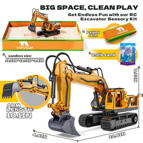 Kigwux RC excavator 15-channel operation enables independent control of boom, arm, and bucket
