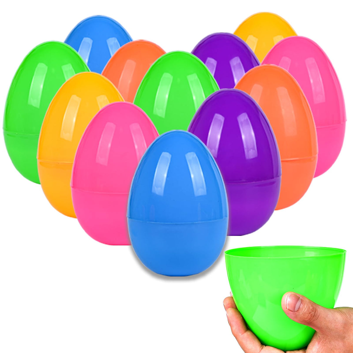 Kijamilee 6-inch fillable orange Easter egg for hunts and surprises
