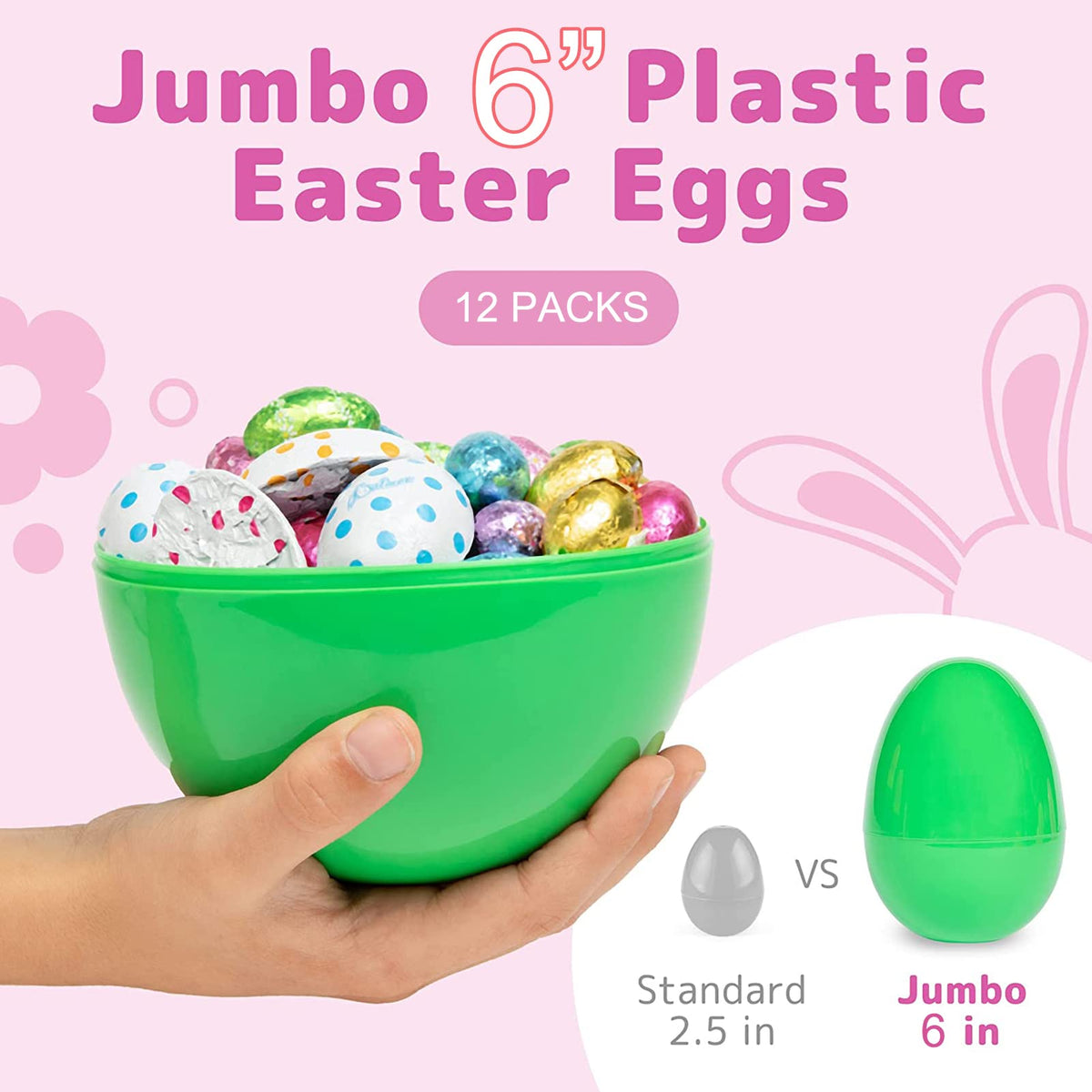 Kijamilee 6-inch fillable yellow Easter egg for treats and rewards