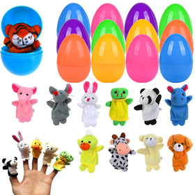 Kijamilee Easter eggs with chick finger puppet for imaginative pretend play.