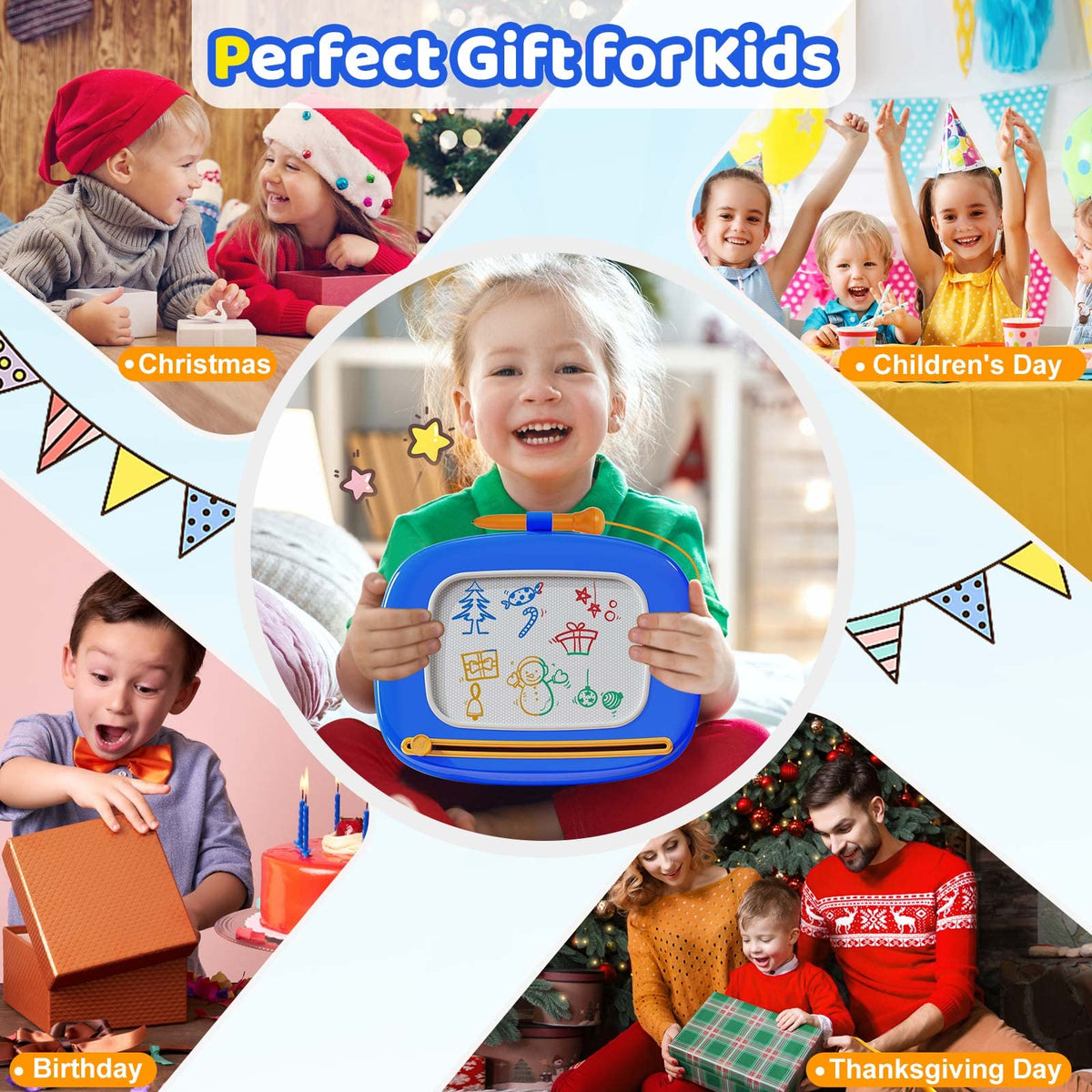 Gift-ready Kikidex toddler toy in dark blue for birthdays and holidays.
