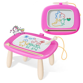 Kikidex magnetic doodle board Rose for toddlers — reusable, mess-free drawing