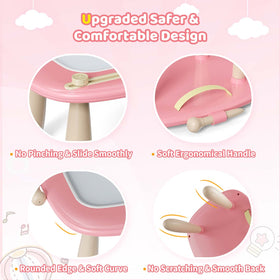 Kikidex sturdy legs with adjustable height show a growing-with-your-child setup.