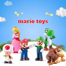 Kilative Mario Bros figures display ornaments for desks or shelves.