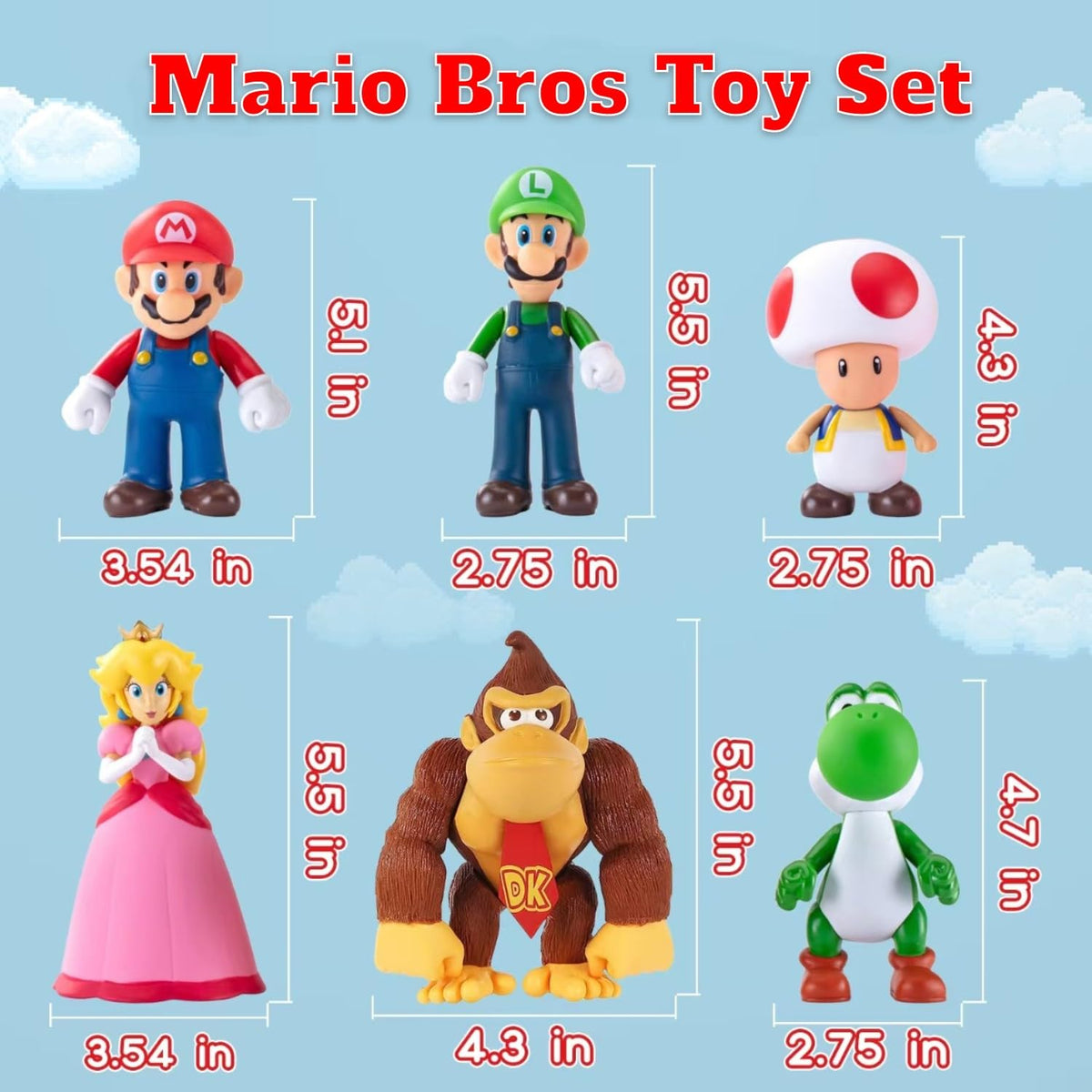 Kilative Mario figures durable PVC material for long-lasting play.