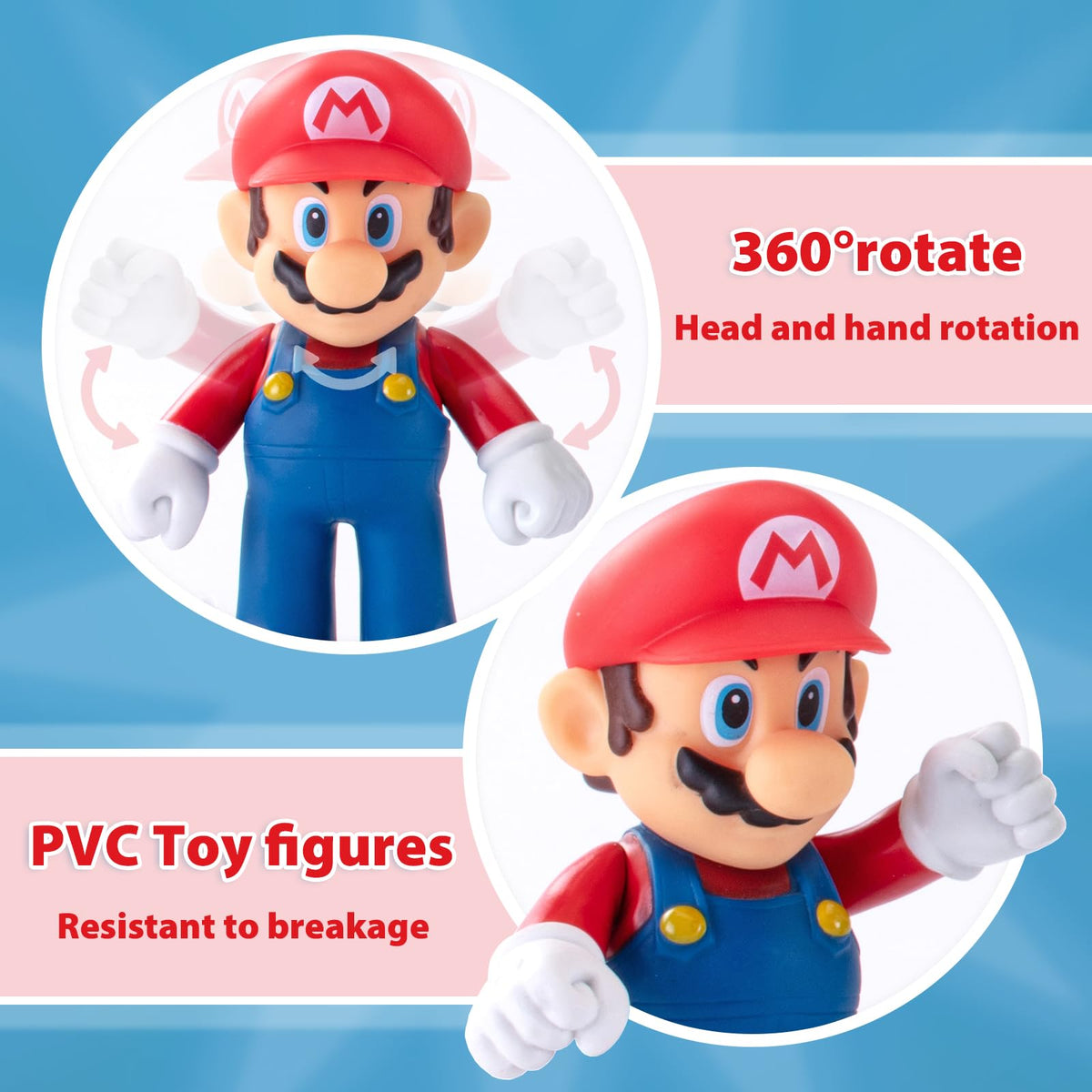 Kilative Mario figures shelf display option for kid rooms.