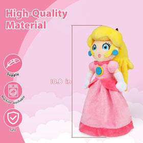 KILATIVE Princess Peach plush close-up with embroidered eyes and smile