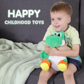 KILATIVE Yoshi plush toy, 13-inch green, side view for a cozy profile.