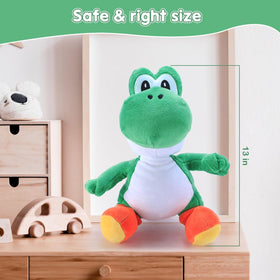 KILATIVE Yoshi plush toy in a cozy home setting for cuddling.