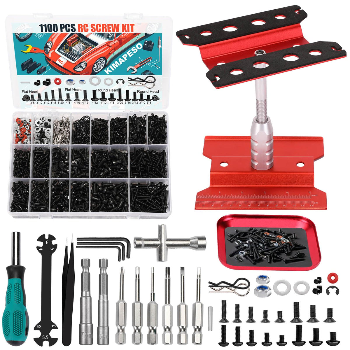 Kimapeso RC repair work stand provides stable support for maintenance sessions.