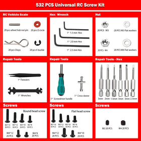Kimapeso 532-piece RC screws kit for fast, correct fasteners.