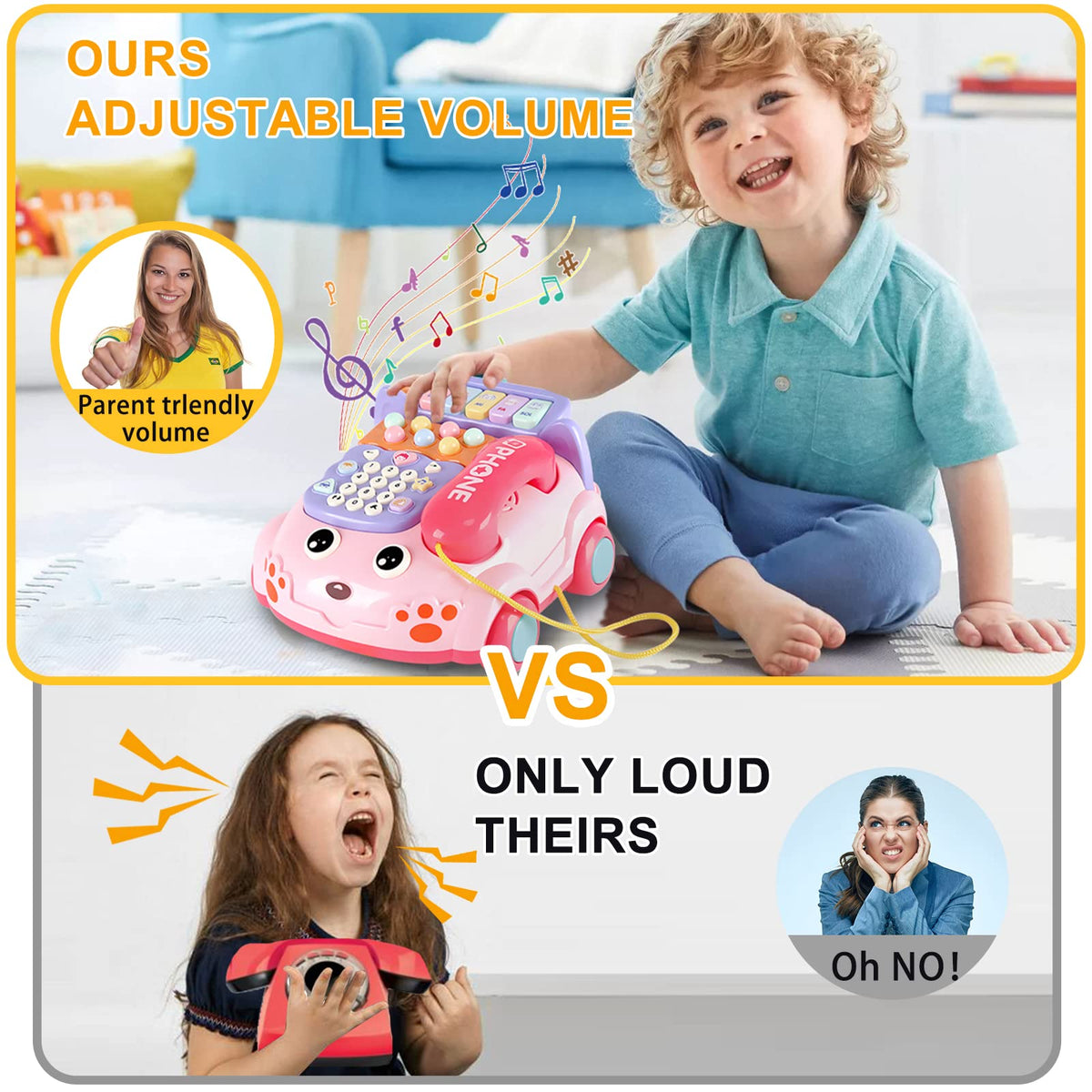 Kimery Baby Phone Toy safe plastic and sturdy design for durable everyday use.