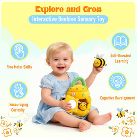 Kimicare bee rattle inside; promotes grasping and tactile exploration