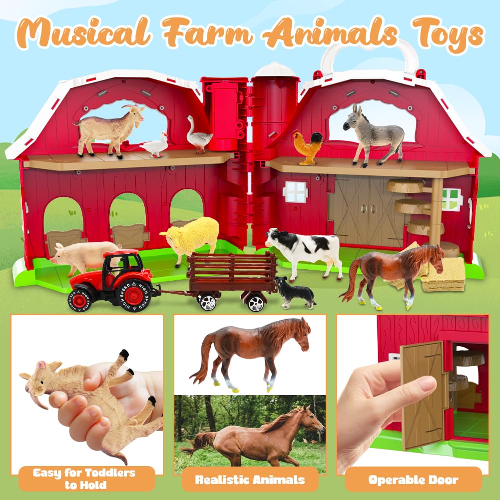 Kimicare seven farm animal figurines to expand storytelling and vocabulary.