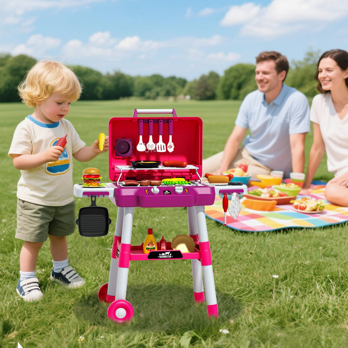 Kimicare grill offers ample storage space for easy clean-up.