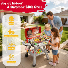 Kimicare Kids BBQ Playset: plates, cups, and seasonings encourage social dining and pretend feast.