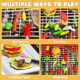 Kimicare grill lights create authentic BBQ ambiance during kids' playtime.