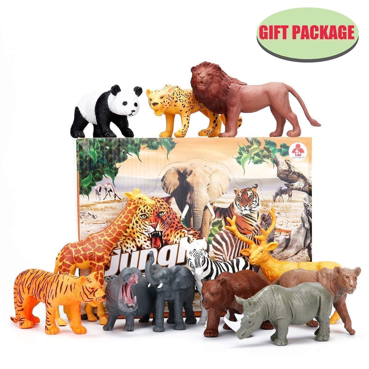 Kimicare safari figures set packaging display to inspire collectability.
