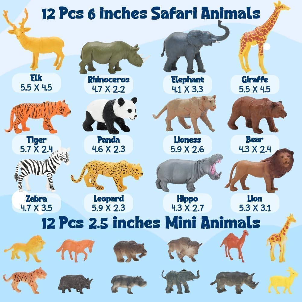 Kimicare small safari figures close-up highlighting mini size and detailed features.