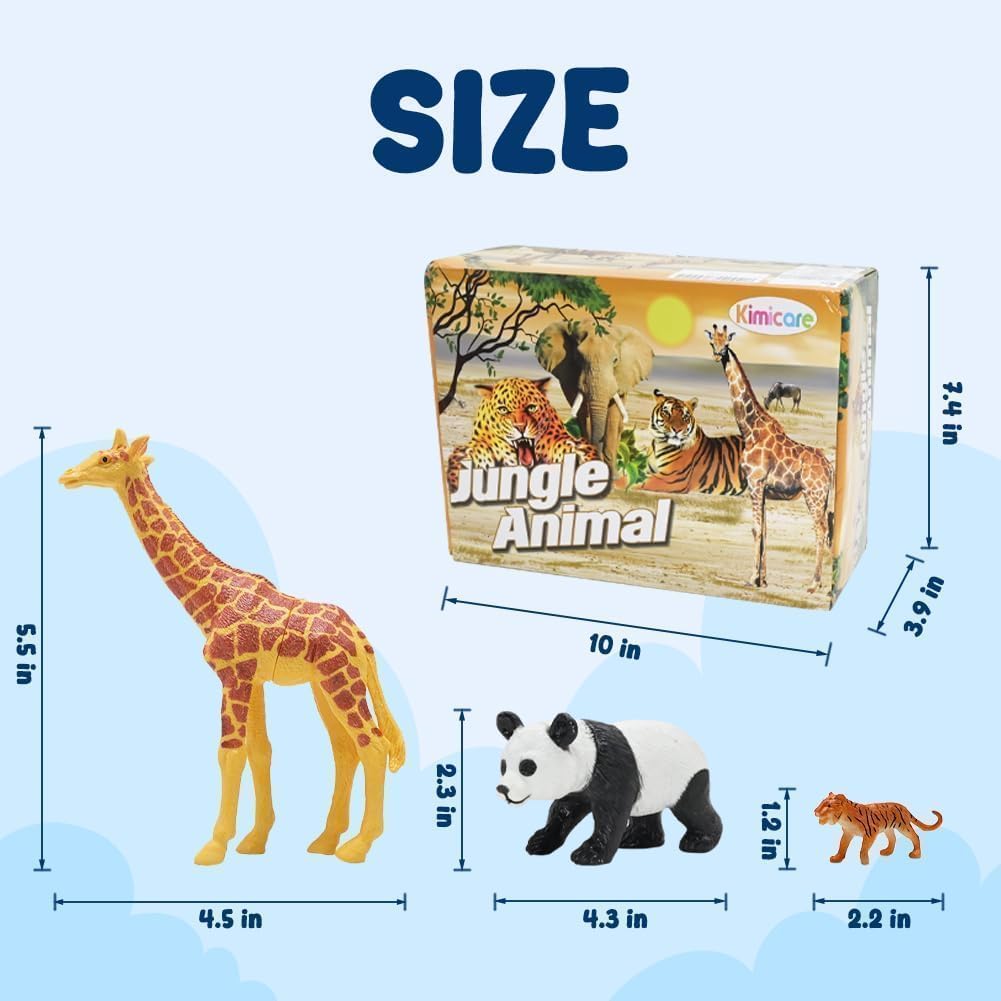 Kimicare small safari figures arranged for classroom-style learning through play.