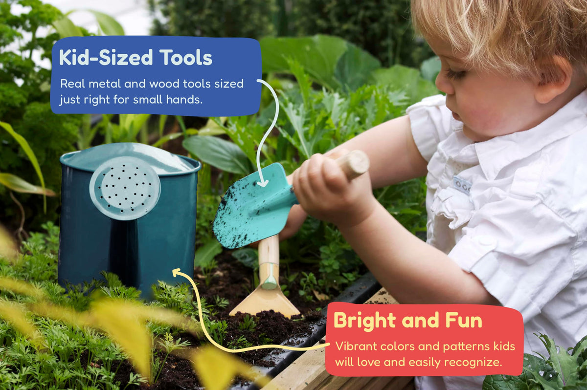Kinderific gardening set fork for digging and turning soil with little hands