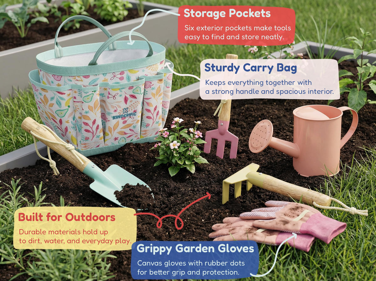 Kinderific trowel, child-friendly design for precise digging in soil.