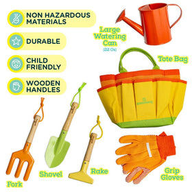 Kinderific Gardening Set watering can is lightweight for easy watering and play.