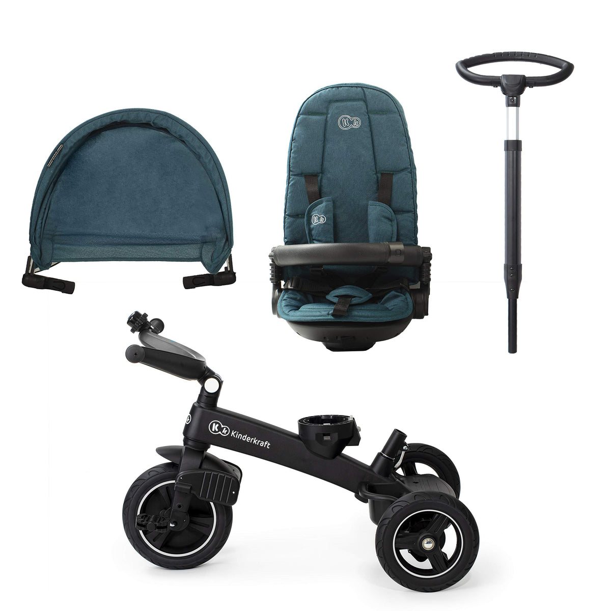 Kinderkraft EASYTWIST adjustable parent handle for easy steering during outings