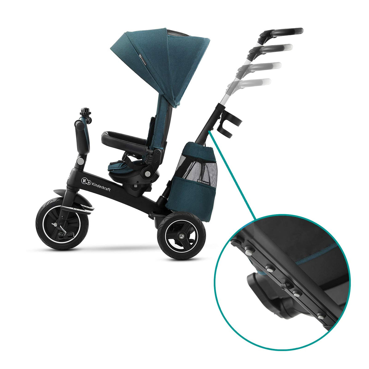 Kinderkraft EASYTWIST weather canopy with UPF50+ protects from sun and rain