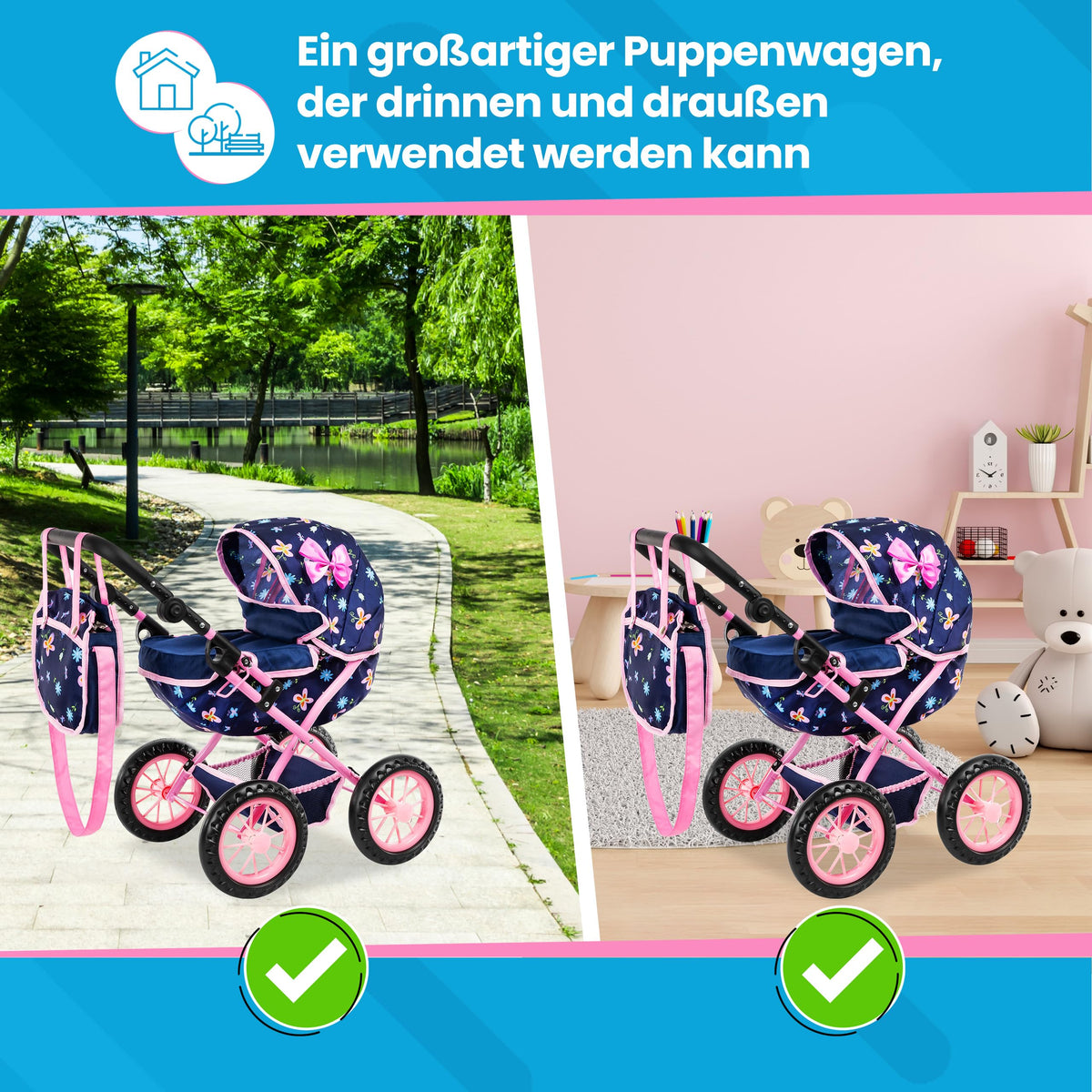 Kinderplay compatible dolls up to 16 inches fit Baby Born and Baby Annabell