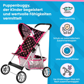 Kinderplay doll pram umbrella style for portable play