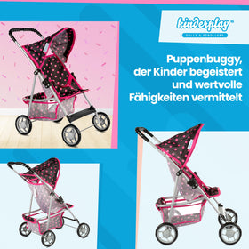Kinderplay washable fabric doll stroller for simple cleanup