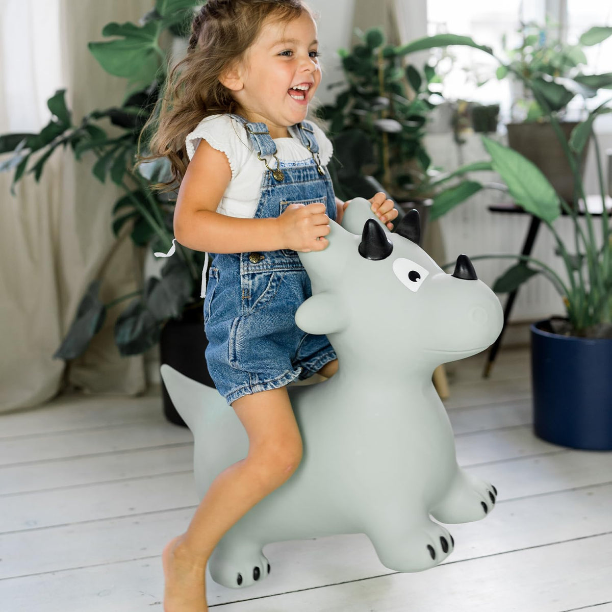 Kindsgut Bouncy Hopper Dino front view invites active indoor fun
